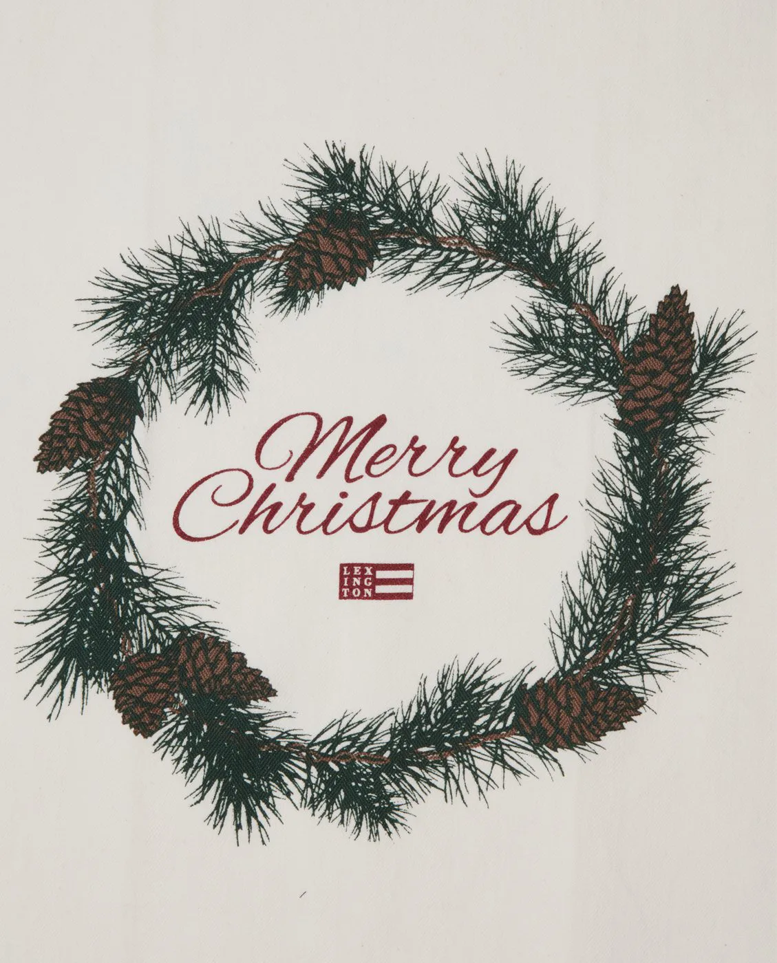Merry Christmas Org Cotton kökshandduk 50x70 cm, White-red-green Lexington