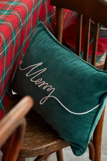 Merry Cotton Velvet kudde 30x50 cm - Green - Lexington