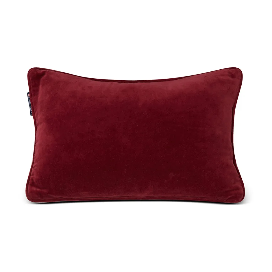 Merry Cotton Velvet kudde 30x50 cm, Red-white Lexington