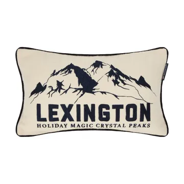 Mountains Logo ullmix dekorationskudde - White-navy, 50x30 cm - Lexington