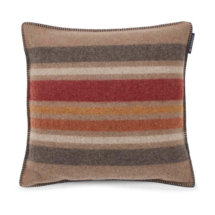 Multi Striped Recycled Wool kuddfodral 50x50 cm - Mid brown-multi - Lexington