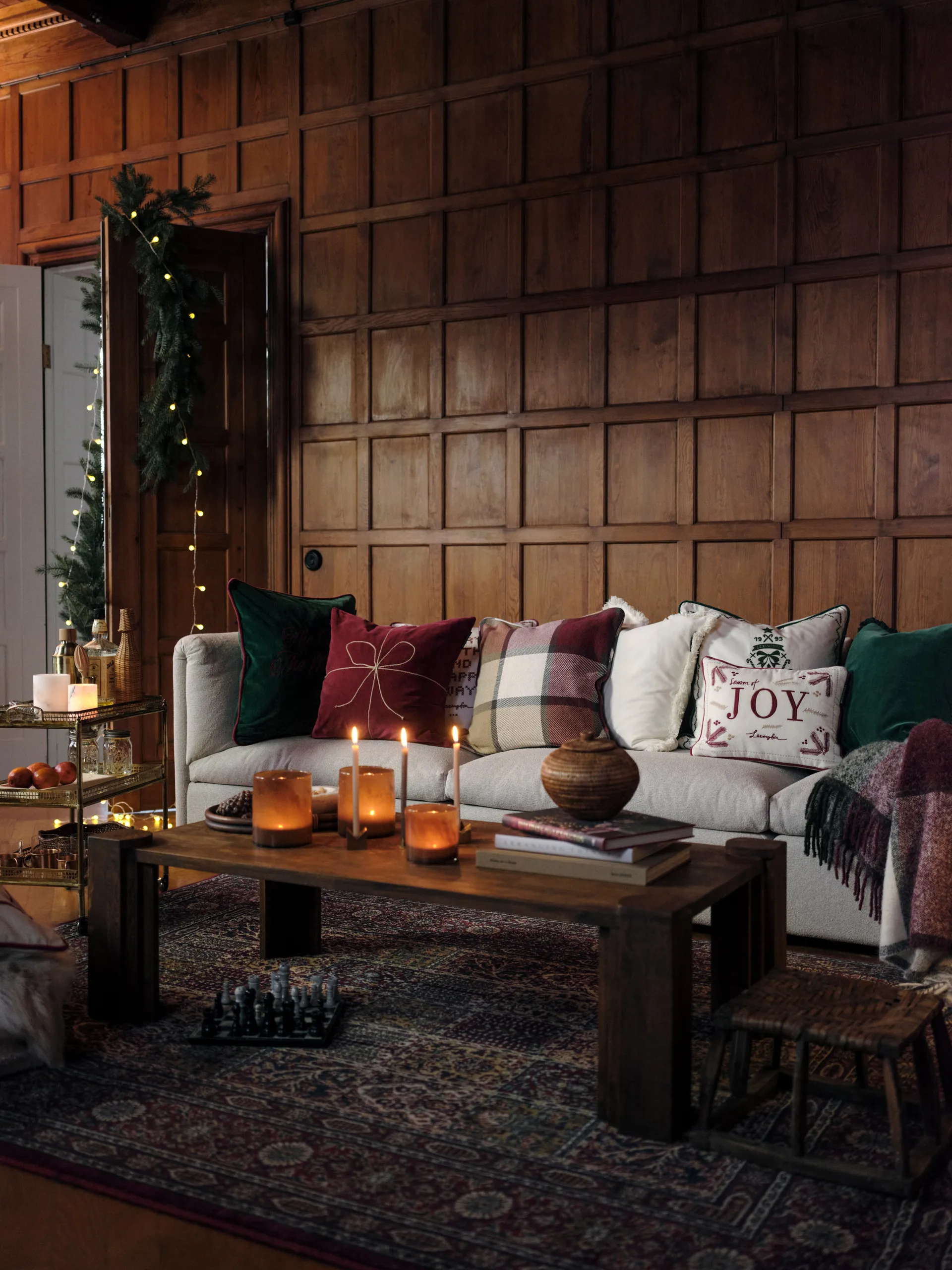 Organic cotton velvet fringe kuddfodral 50x50 cm, Grön Lexington