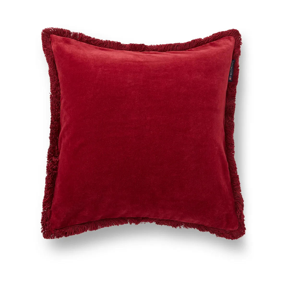 Lexington Organic cotton velvet fringe kuddfodral 50x50 cm Röd