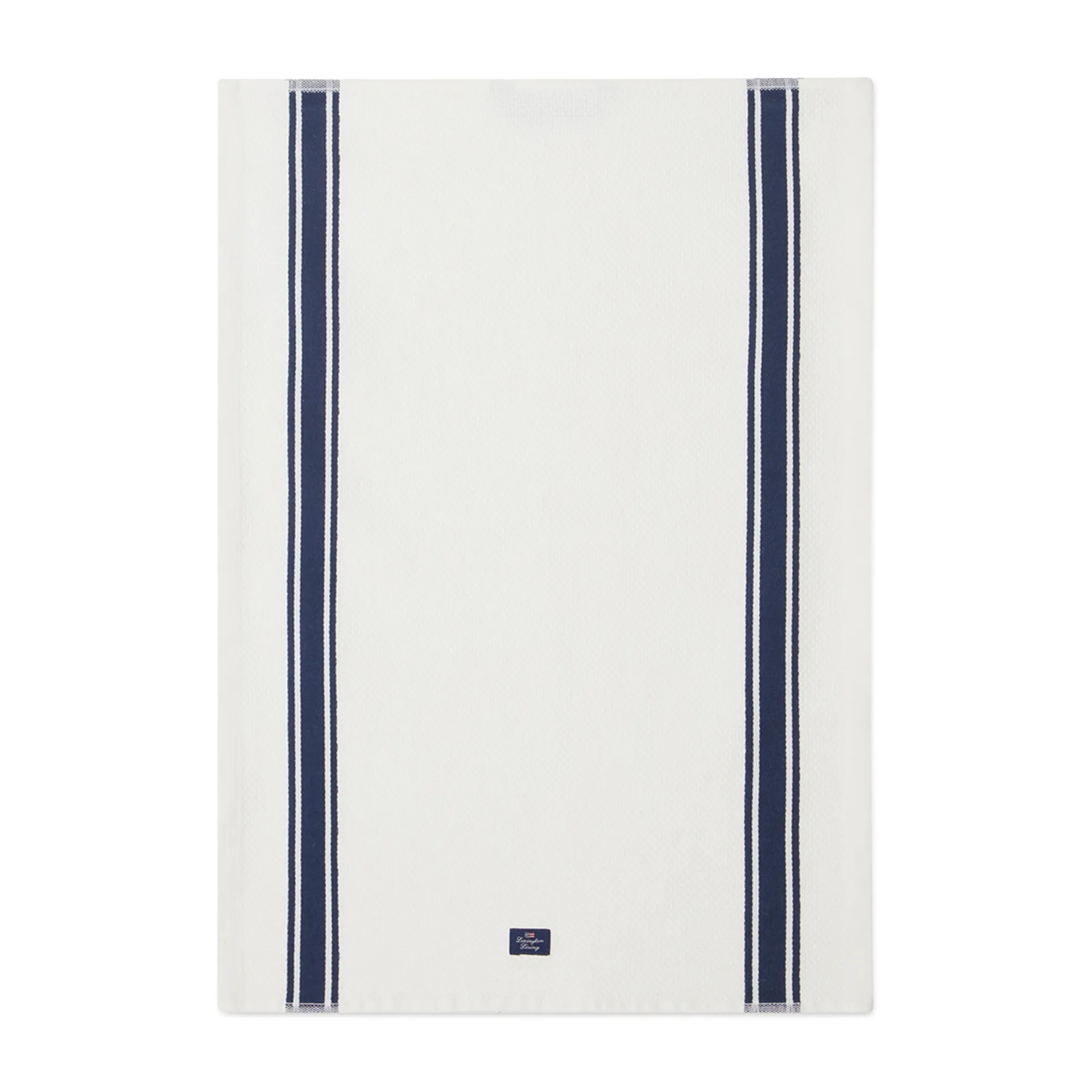 Organic Cotton Waffle Kitchen Towel 50x70 cm, Vit-mörkblå Lexington