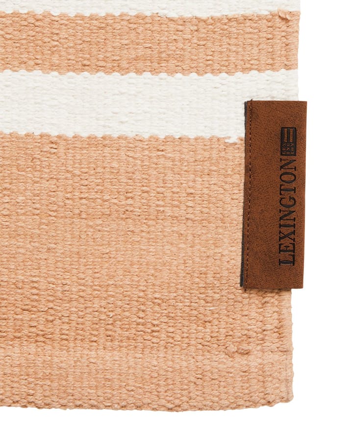 Organic Striped Cotton gångmatta 70x130 cm, Beige-white Lexington