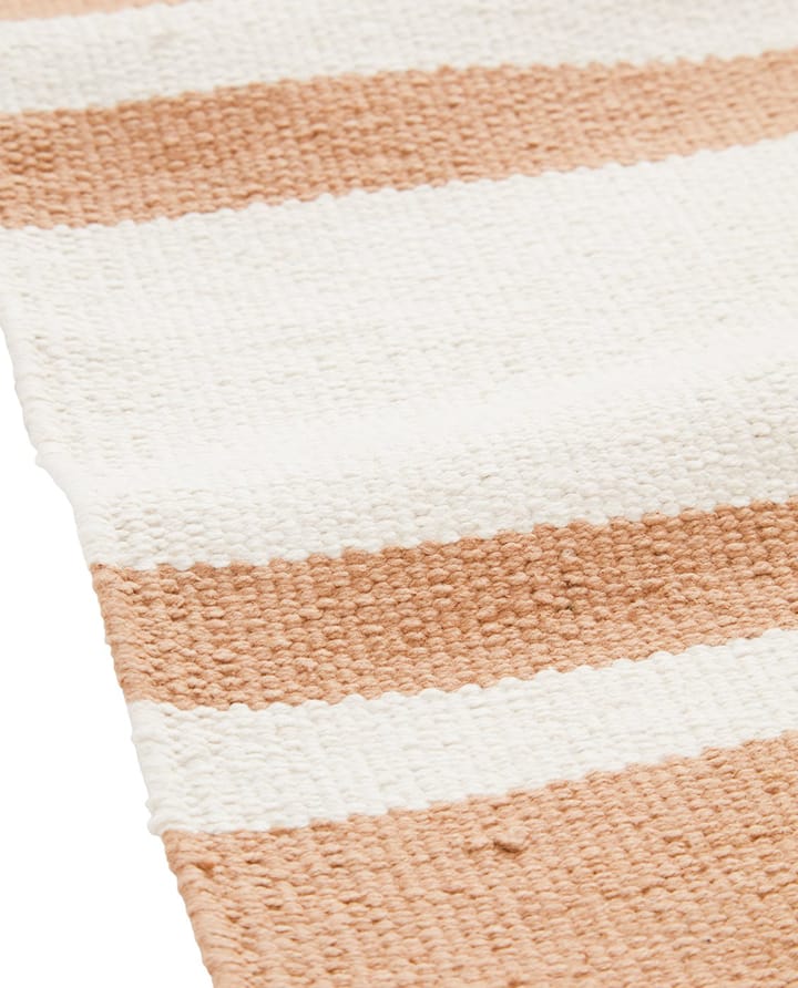 Organic Striped Cotton gångmatta 70x130 cm - Beige-white - Lexington