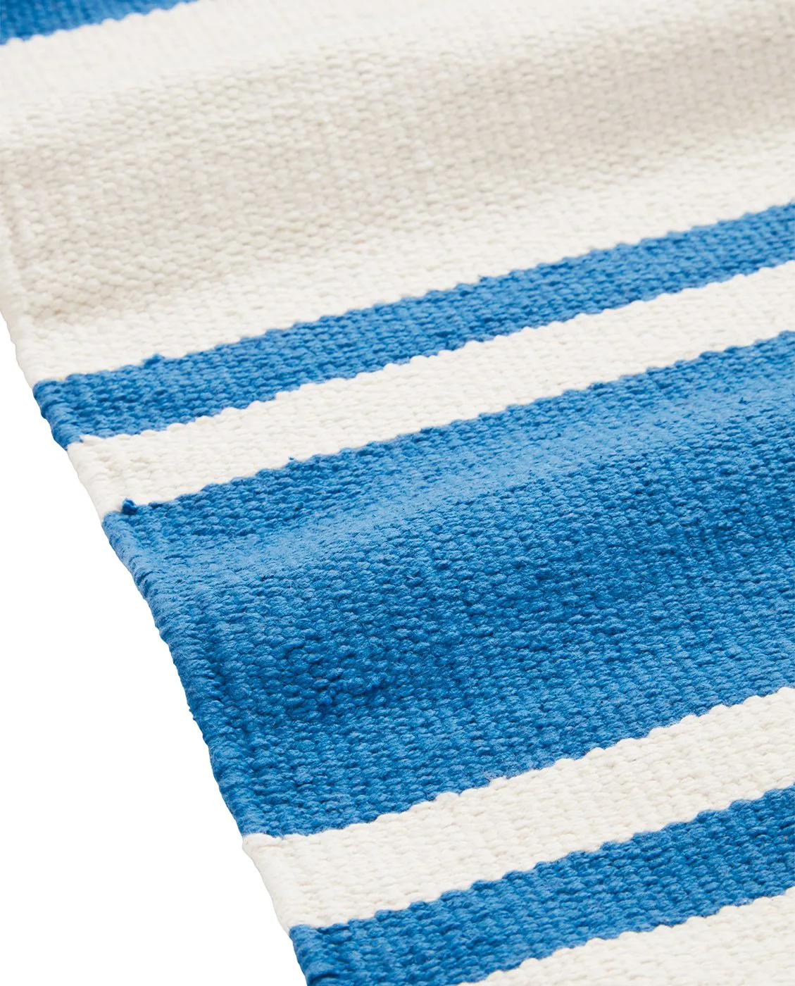 Organic Striped Cotton gångmatta 70x130 cm, Blue-white Lexington