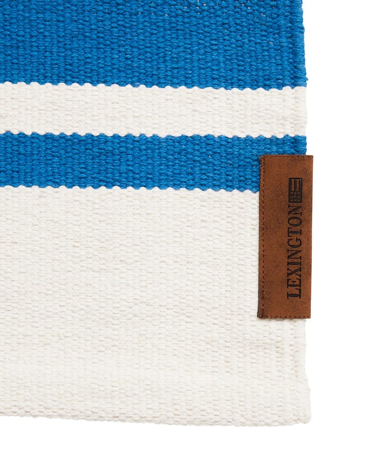 Organic Striped Cotton gångmatta 80x220 cm - Blue-white - Lexington