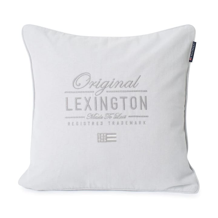 Original Logo Herringbone kuddfodral 50x50 cm - Ljusgrå-vit - Lexington