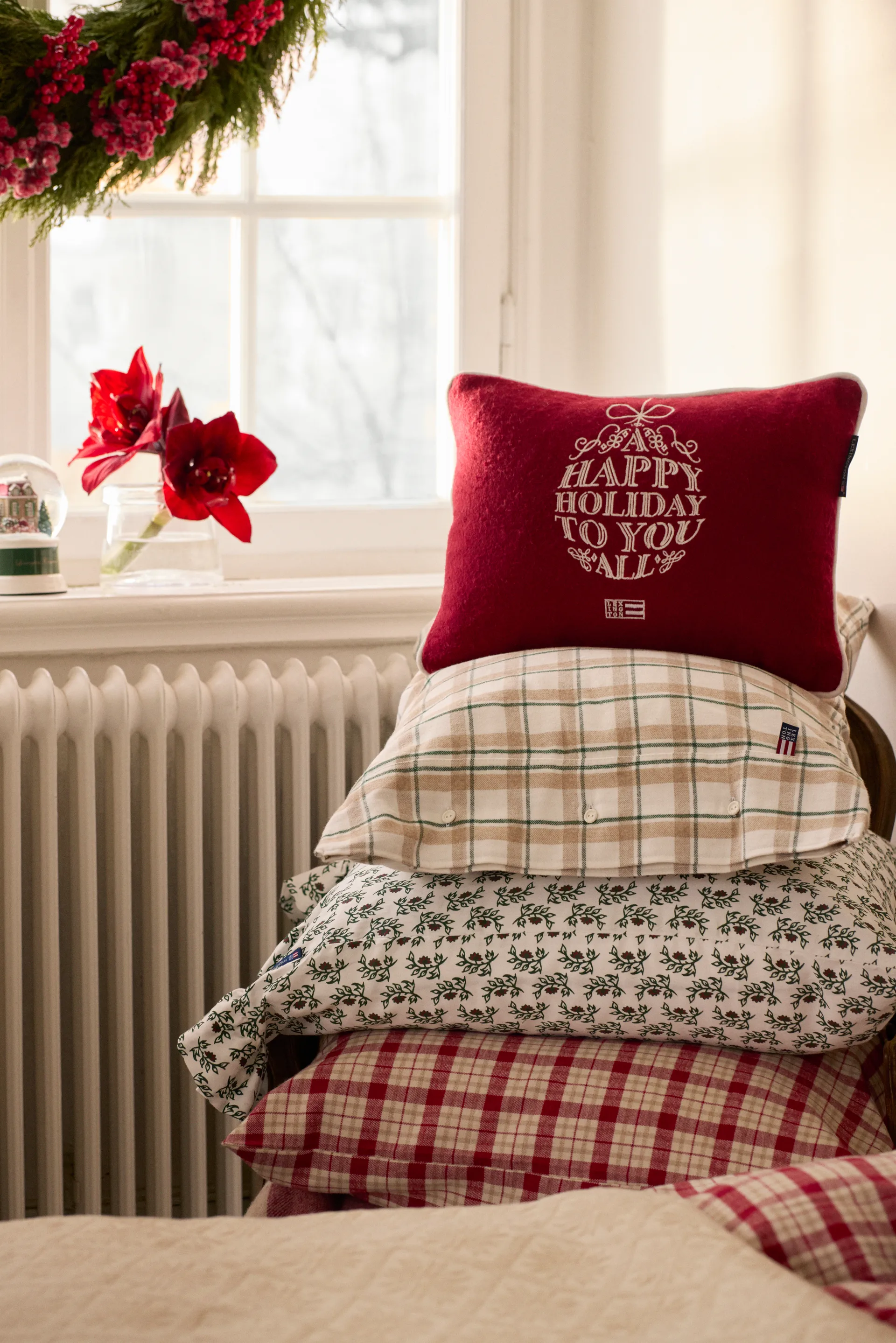 Ornament ullmix kudde 30x40 cm, Red-white Lexington