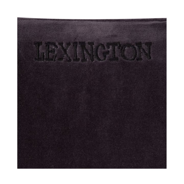 Patched Organic Cotton Velvet kuddfodral 50x50 cm - Dark gray-light beige - Lexington