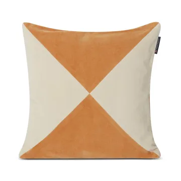 Patched Organic Cotton Velvet kuddfodral 50x50 cm - Mustard-light beige - Lexington