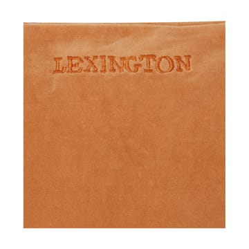 Patched Organic Cotton Velvet kuddfodral 50x50 cm - Mustard-light beige - Lexington