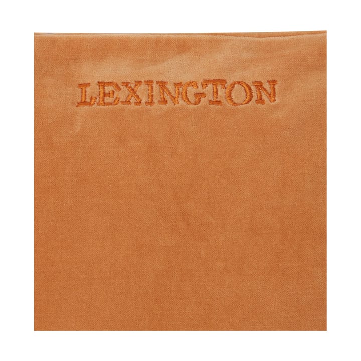 Patched Organic Cotton Velvet kuddfodral 50x50 cm, Mustard-light beige Lexington