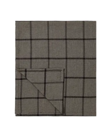 Pepita Check Cotton Linen bordsduk 150x250 cm - Dark gray-beige - Lexington