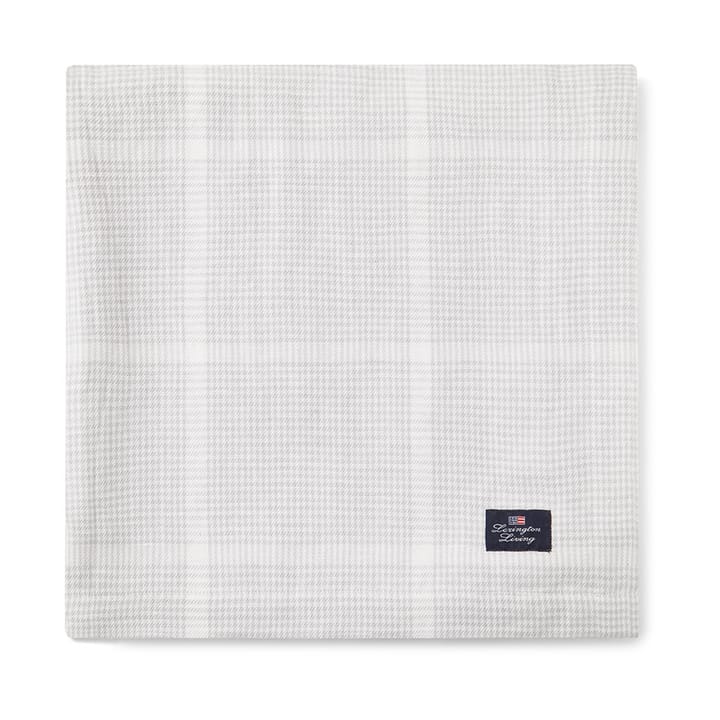 Pepita Check Cotton Linen bordsduk 150x250 cm - White-light gray - Lexington
