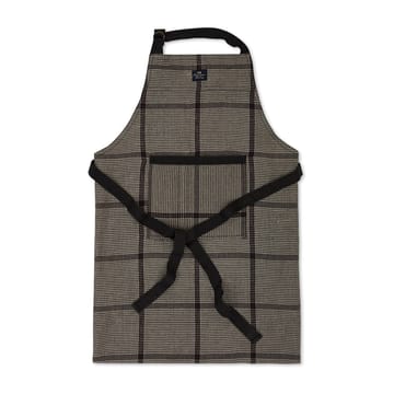 Pepita Check Cotton Linen förkläde - Dark gray-beige - Lexington