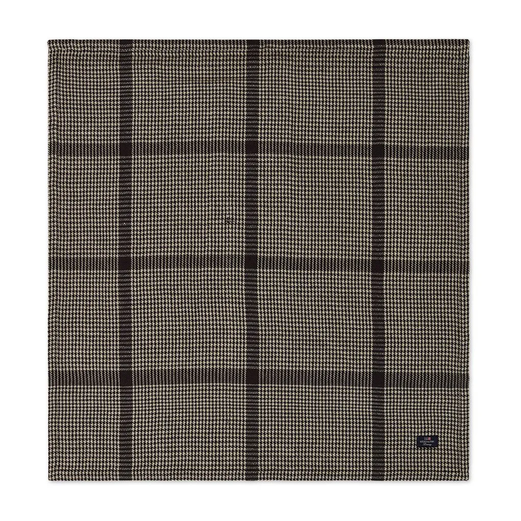 Pepita Check Cotton Linen tygservett 50x50 cm, Dark gray-beige Lexington
