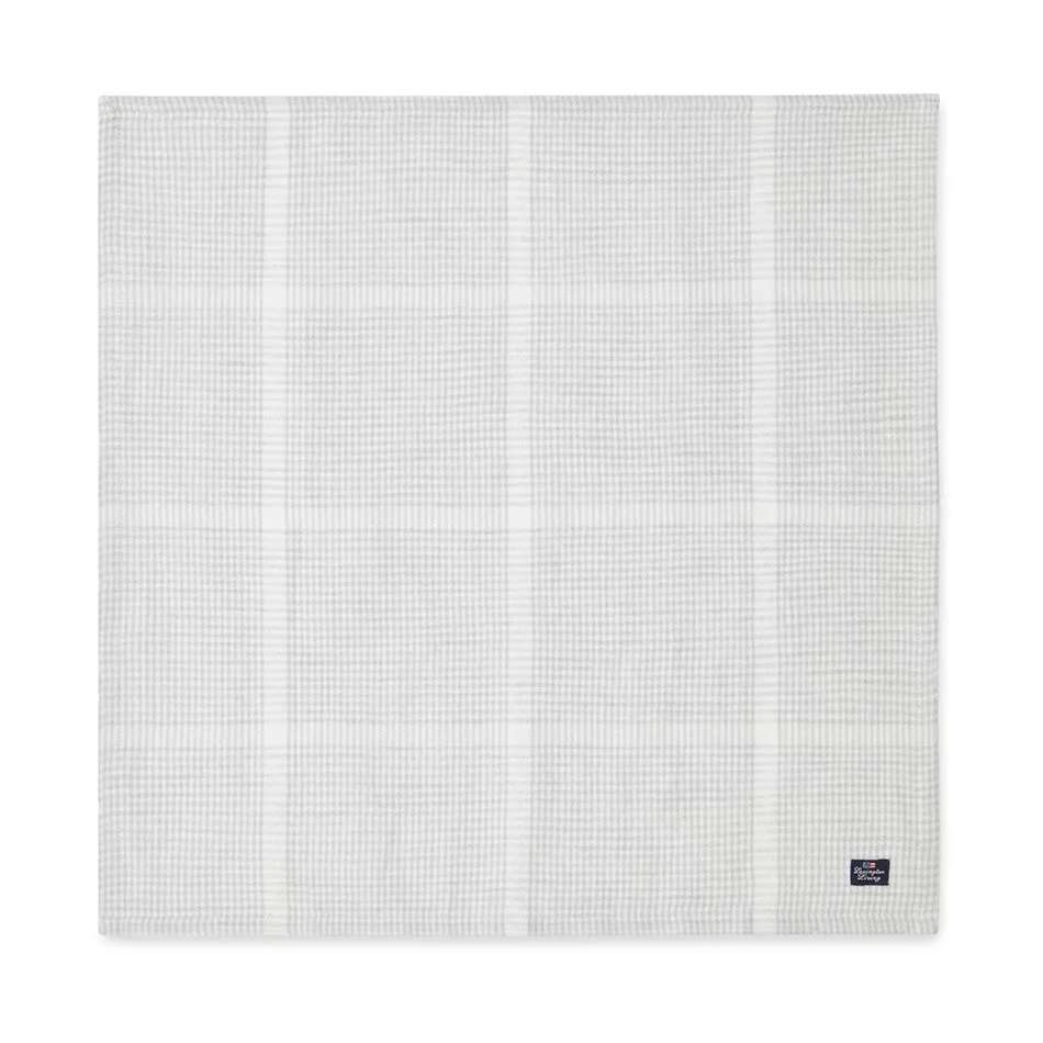 Lexington Pepita Check Cotton Linen tygservett 50x50 cm White-light gray