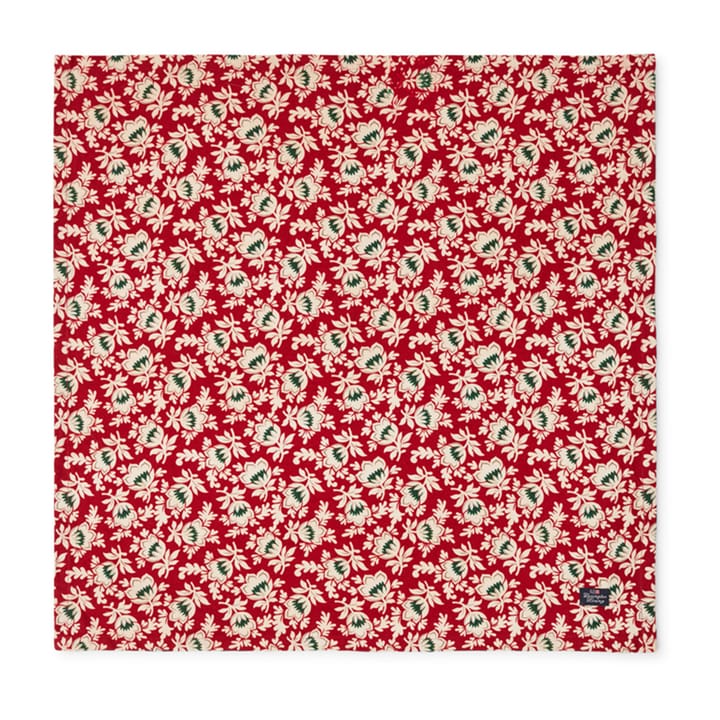 Printed Organic Cotton Twill servett 50x50 cm - Red-beige-green - Lexington