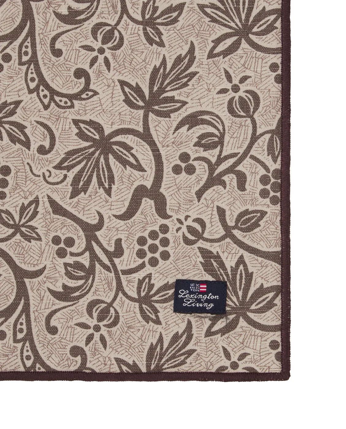 Printed Recycled Cotton tygservett 50x50, Light beige Lexington