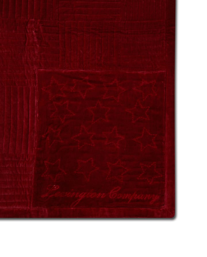 Quilted Cotton Velvet Star överkast 160x240 cm - Red - Lexington