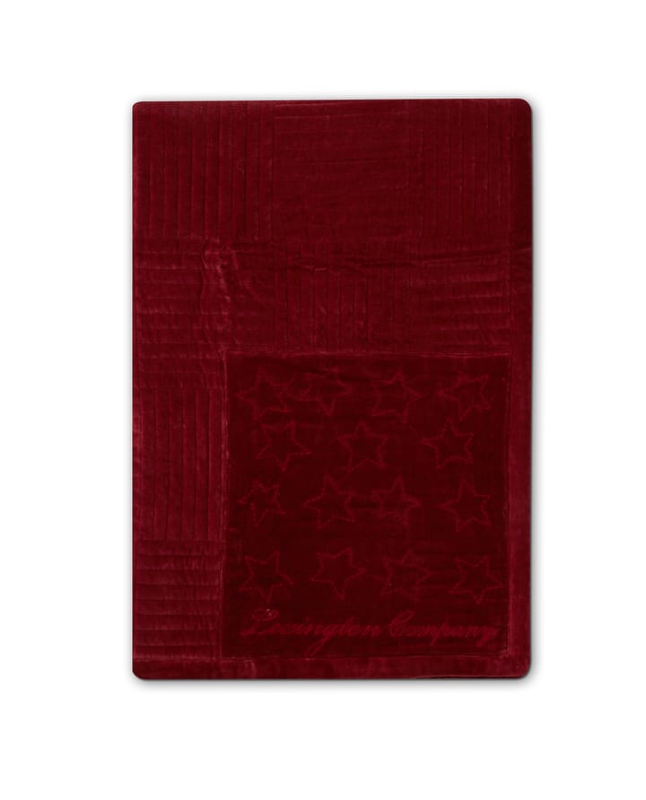 Quilted Cotton Velvet Star �överkast 240x260 cm - Red - Lexington