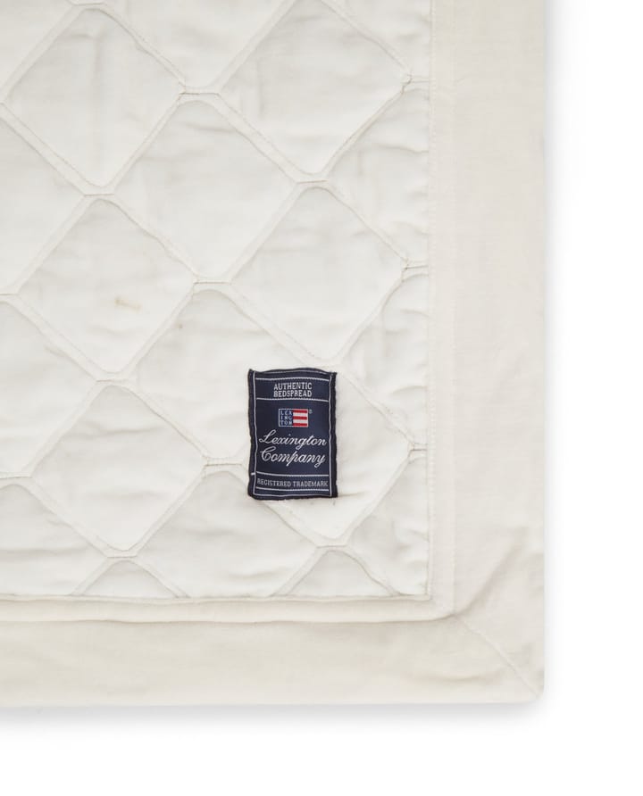 Quilted Organic Cotton Velvet överkast 160x240 cm, Snow white Lexington