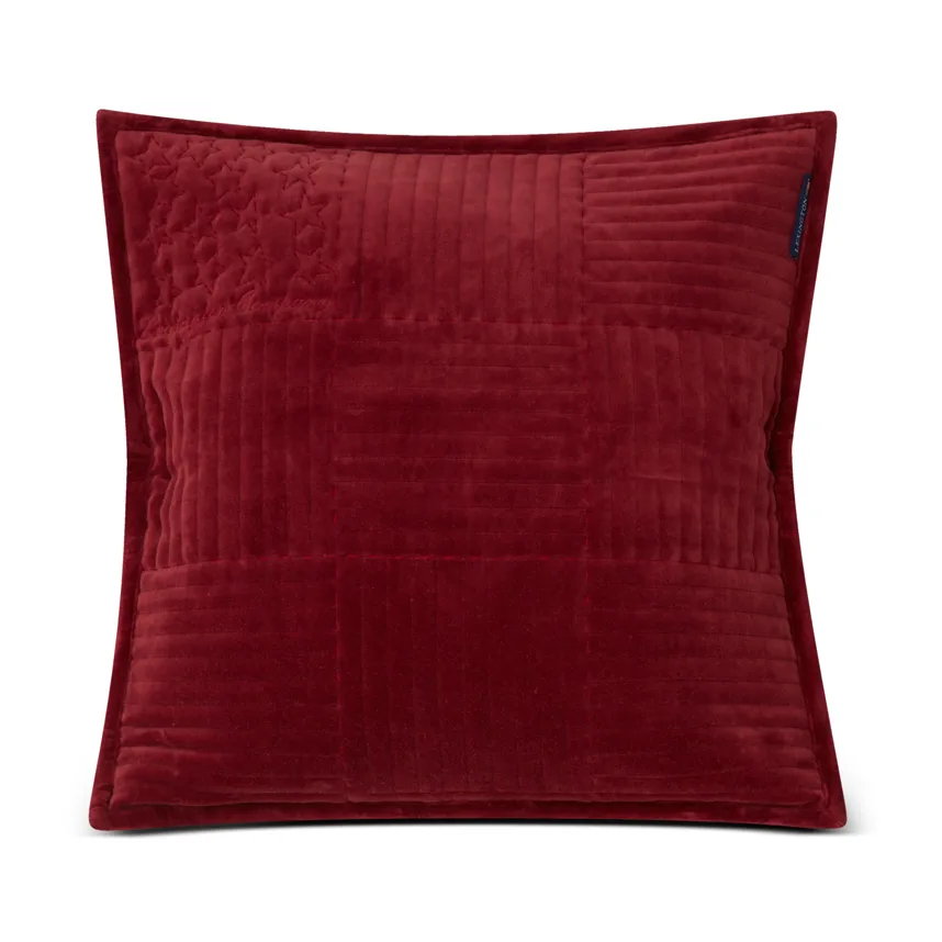 Quilted Velvet Star kuddfodral 50x50 cm, Red Lexington