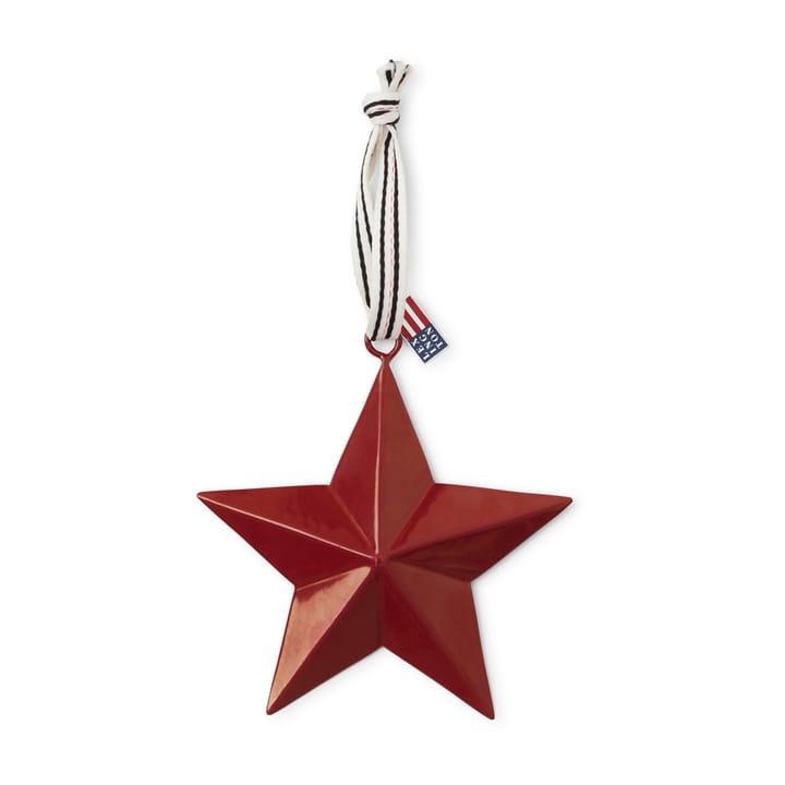 Red Metal Star julhänge 12x12cm - Red - Lexington