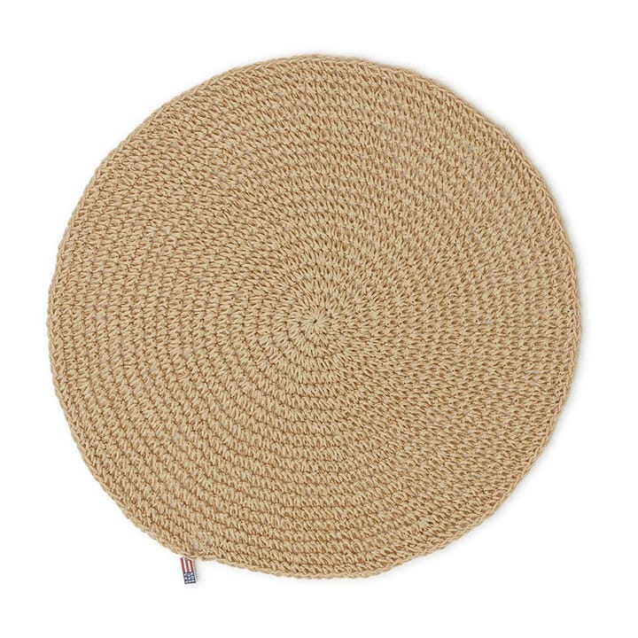 Round Recycled Paper Straw bordstablett Ø38, Beige Lexington