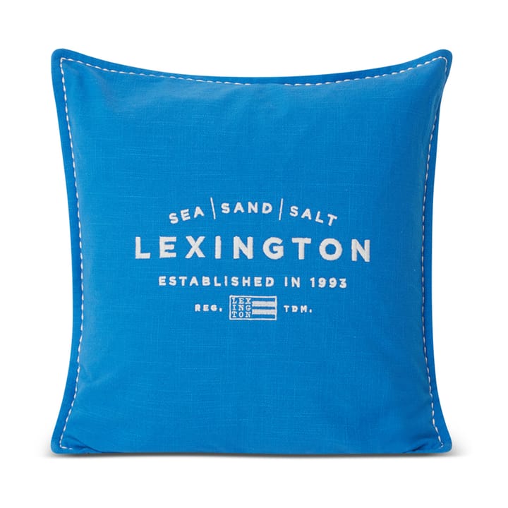 Sea Sand Salt Logo Embroidered kuddfodral 50x50 cm, Blå-vit Lexington