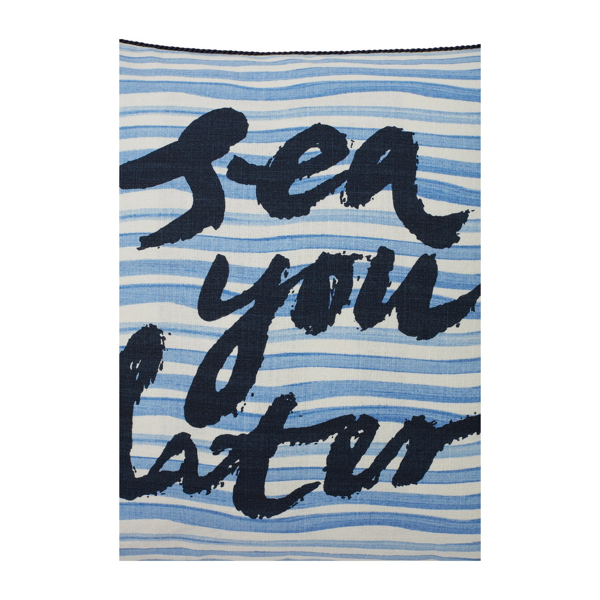 Sea You Later Cotton Canvas kuddfodral 50x50 cm, White-blue Lexington