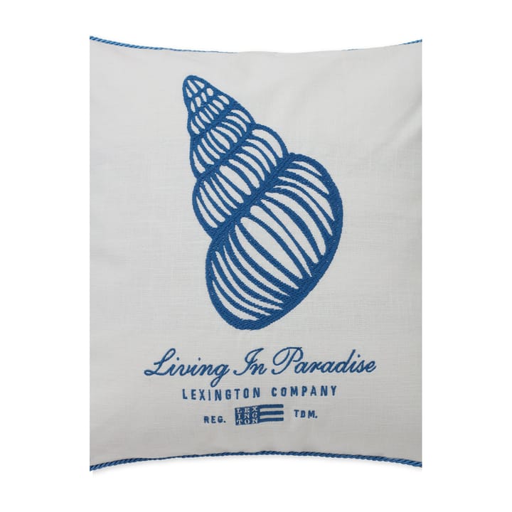 Seashell Cotton Canvas kuddfodral 50x50 cm - White-blue - Lexington