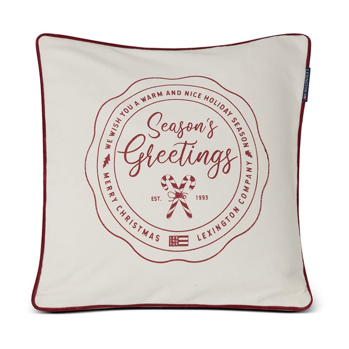 Seasons Greetings Cotton kuddfodral 50x50 cm - Off white-red - Lexington