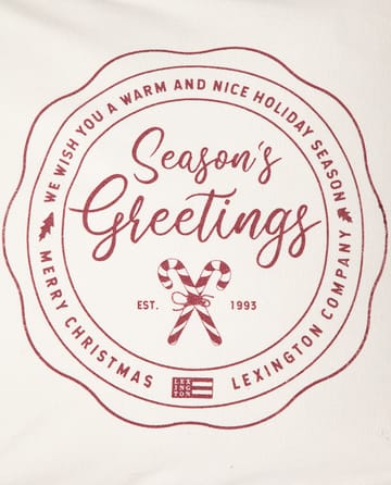 Seasons Greetings Cotton kuddfodral 50x50 cm - Off white-red - Lexington