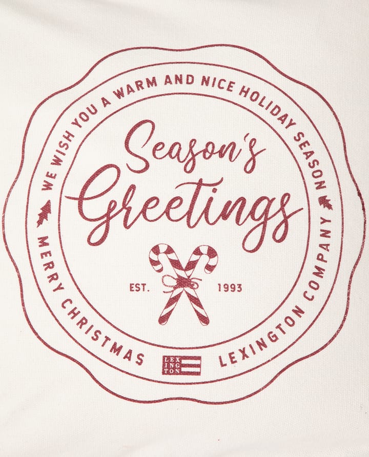 Seasons Greetings Cotton kuddfodral 50x50 cm, Off white-red Lexington