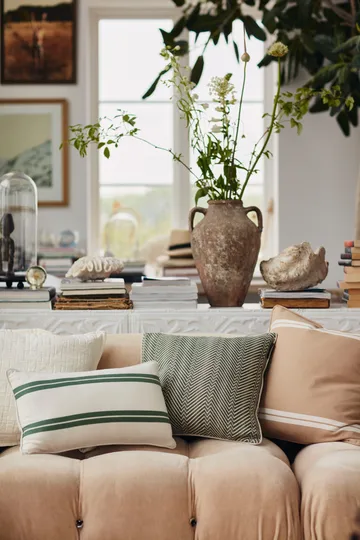 Side Striped kuddfodral 50x50 cm - Beige-white - Lexington