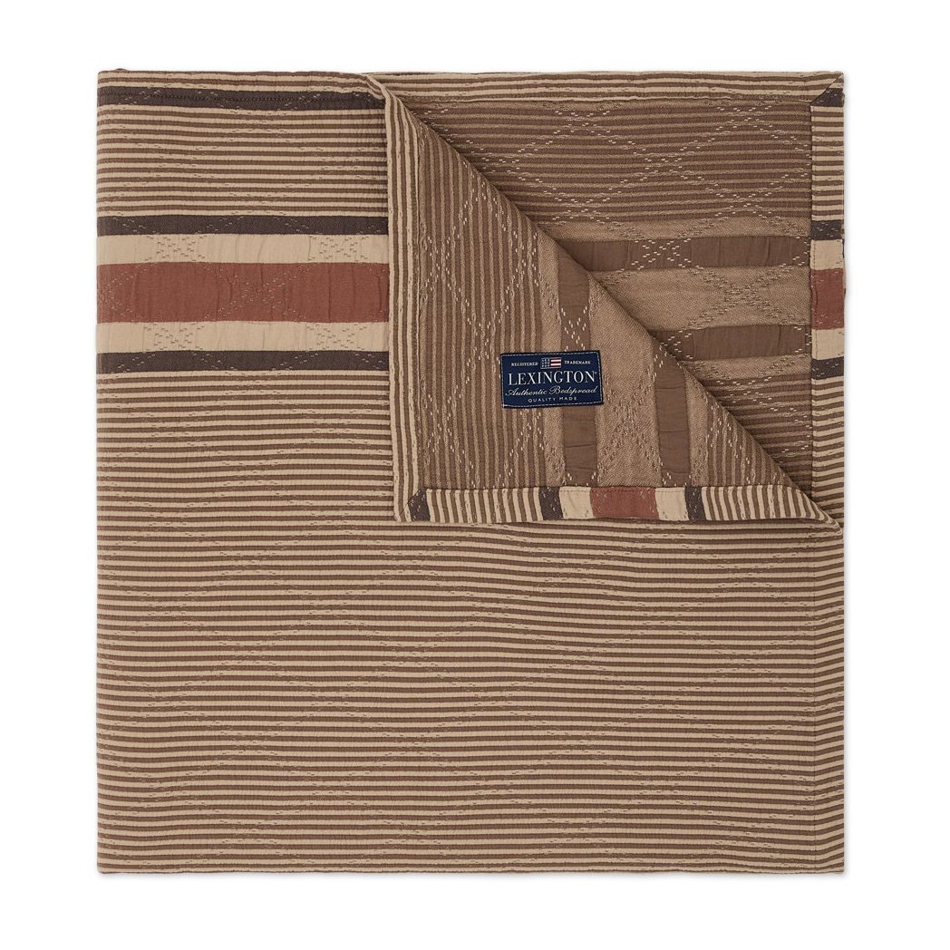 Lexington Side Striped Soft Quilted överkast 160x240 cm Beige