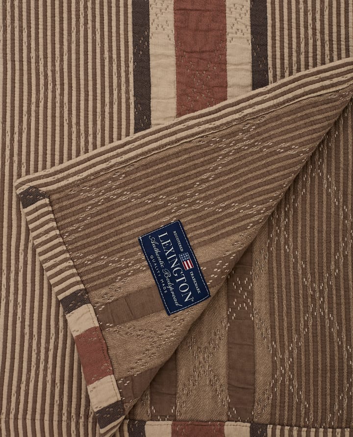 Side Striped Soft Quilted överkast 160x240 cm, Beige Lexington