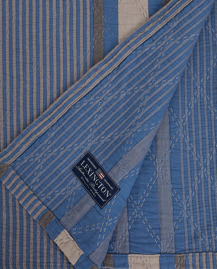 Side Striped Soft Quilted överkast 160x240 cm, Blue Lexington