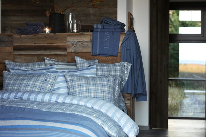 Side Striped Soft Quilted överkast 160x240 cm, Blue Lexington
