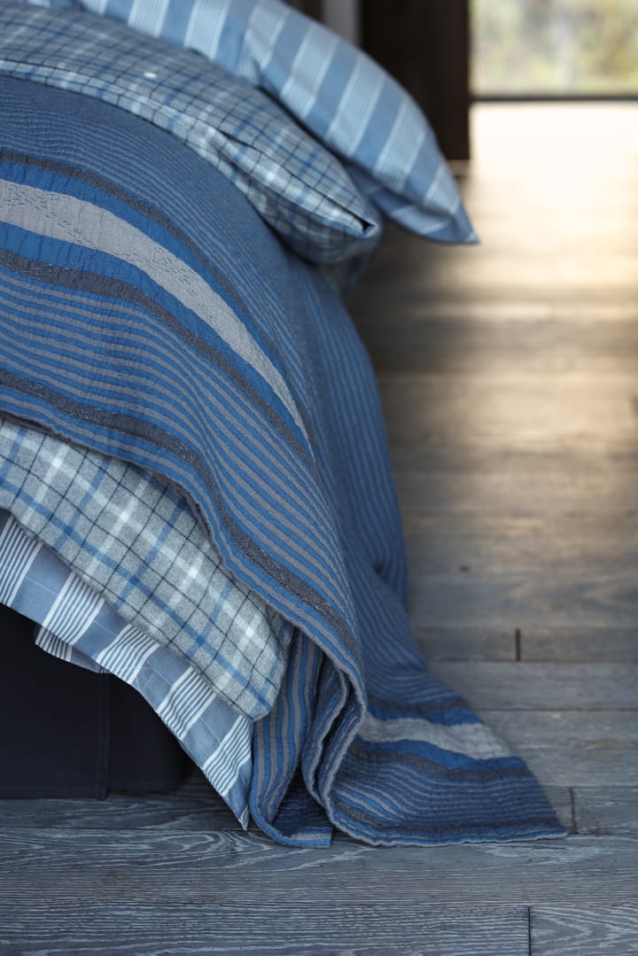Side Striped Soft Quilted överkast 160x240 cm - Blue - Lexington
