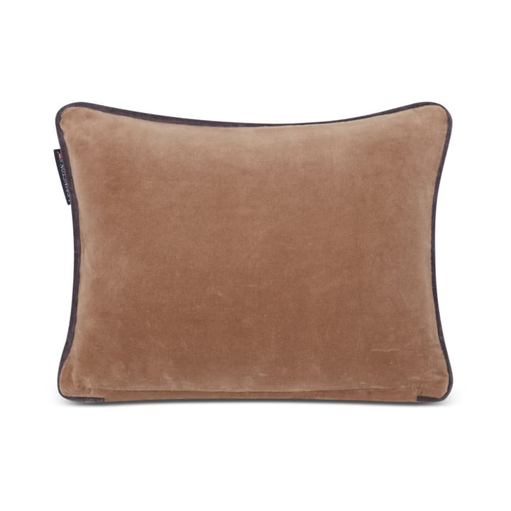 Ski Lodge Organic Cotton Velvet kudde 30x40 cm, Beige-dark gray Lexington