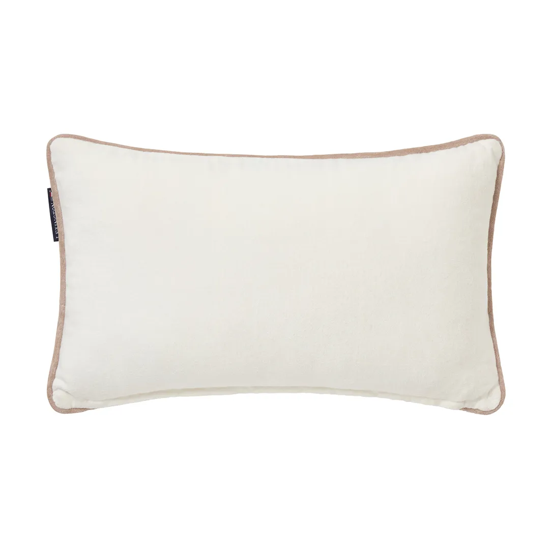 Ski resort ekologisk bomull twill kudde 30x50 cm, White-Dark blue Lexington