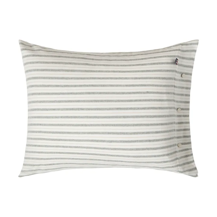 Stripe cotton flannel örngott - White-green-beige, 50x60 cm - Lexington