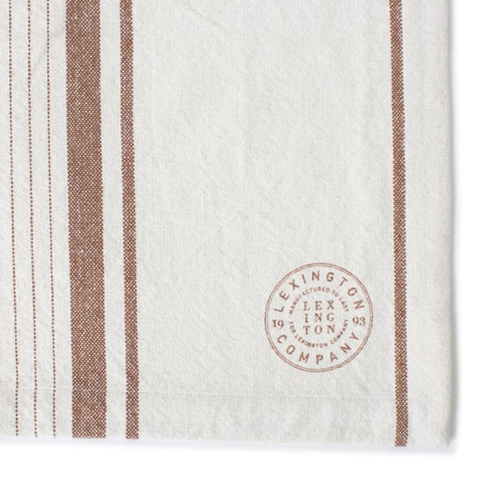 Striped Cotton Canvas bordstablett 40x50 cm - Off white-brun - Lexington