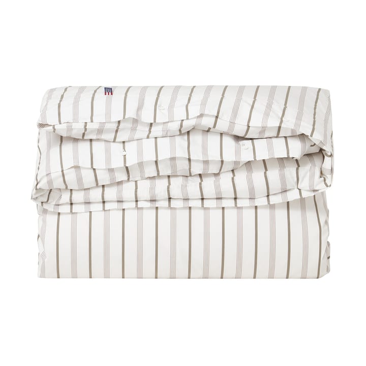 Striped Cotton Poplin bäddset 220x220 cm, White Lexington