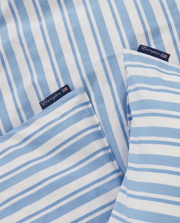 Striped Cotton Poplin bäddset - White-Blue, 1 örngott - Lexington