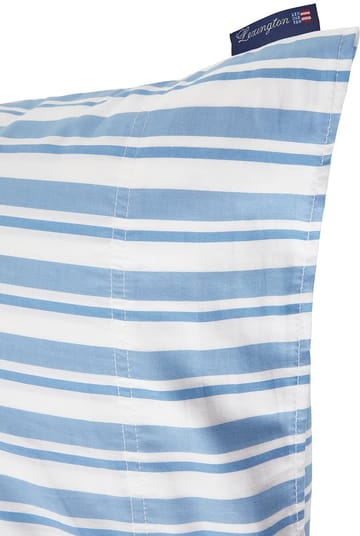 Striped Cotton Poplin örngott 50x60 cm - White-Blue - Lexington
